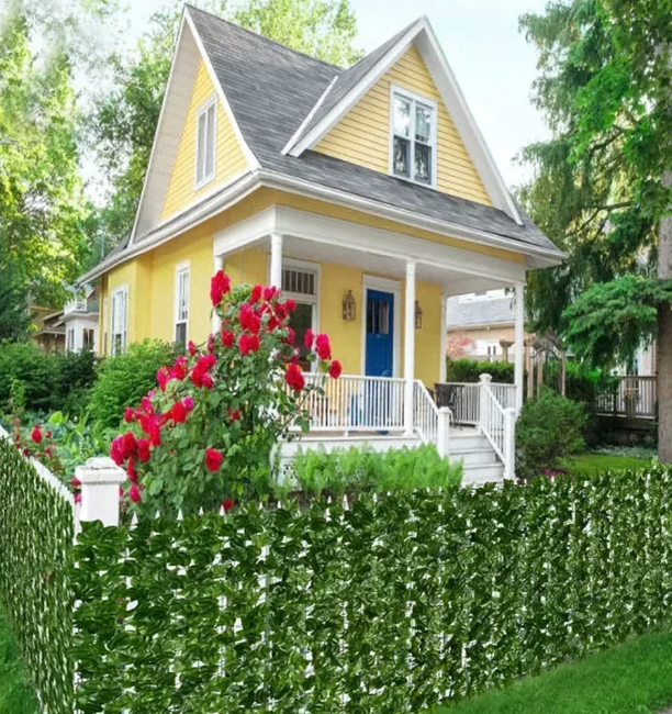 Panneau, jardin et mur