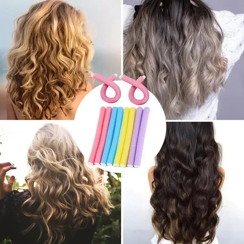 10 Outils de Coiffure Flexibles pour Boucles sans Chaleur - Zone shopping