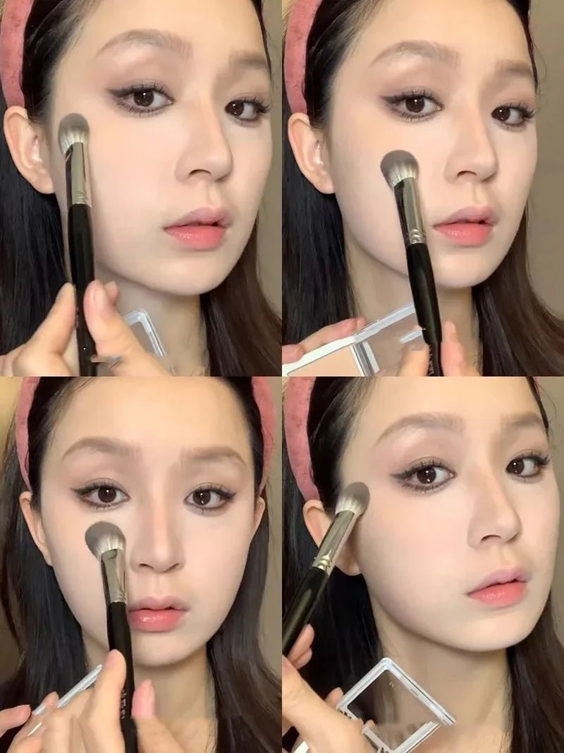1/2 pièces coeur de pêche fard à joues brosse poudre Blush crème liquide Blush pinceaux de maquillage plat petit précis Blush brosse outils de maquillage - Zone shopping