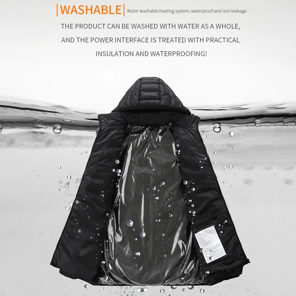 21 zones veste chauffante vêtements en coton USB veste chauffante chaud champ de neige gilets chauffants manteau chasse randonnée Camping hiver S - 6XL - Zone shopping