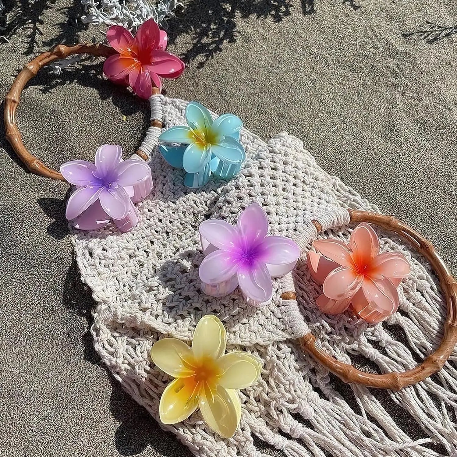 4 Grandes Pinces à Cheveux Fleurs Bohème - Accessoires Mode Femme - Zone shopping