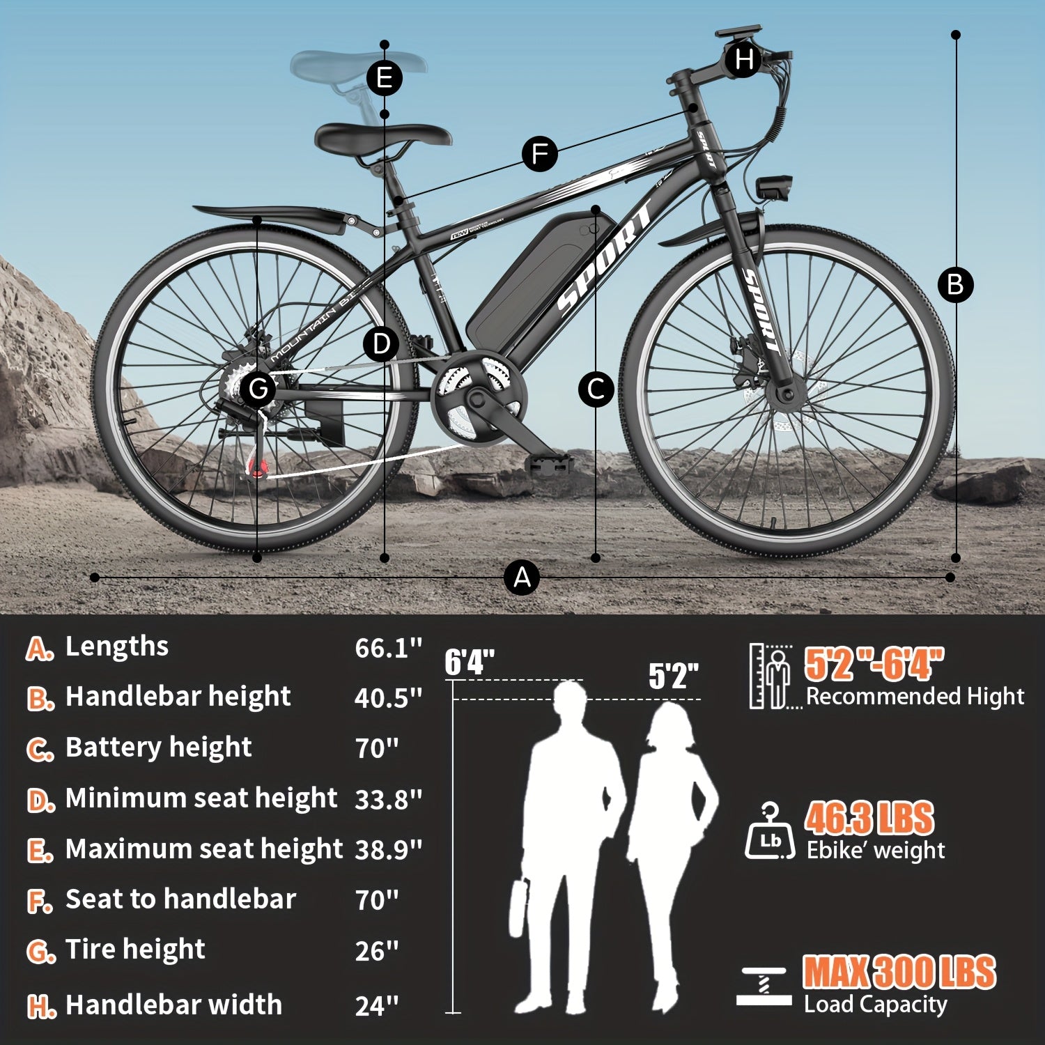 VTT Électrique ASKGO 26 Aventure urbaine