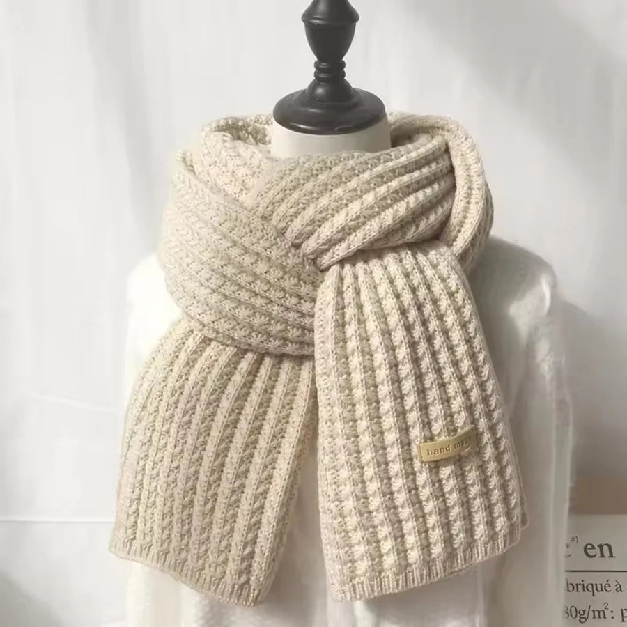 Écharpe d'hiver unisexe en tricot épais et chaud