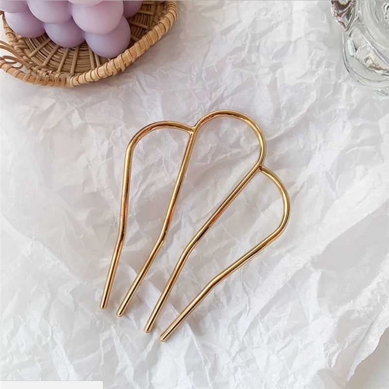 Épingle à chignon U en métal perlé