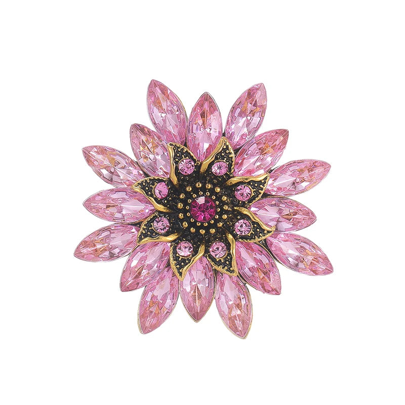 Crystal Blossom Brooch - Trendy Floral Fashion Pin
