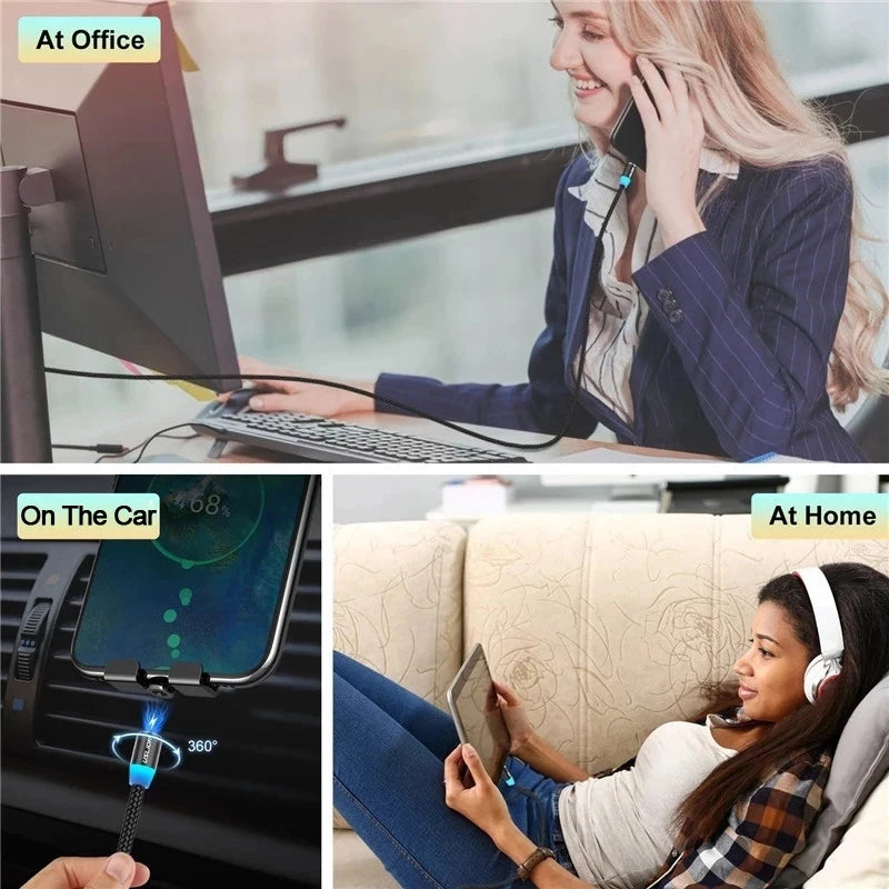 Câble Magnétique USLION 2-en-1 Charge Rapide USB-C