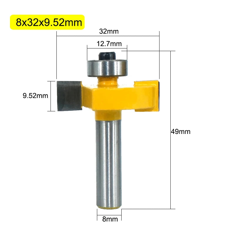 T-Slot Router Bit 8mm with Bearing for Woodworking