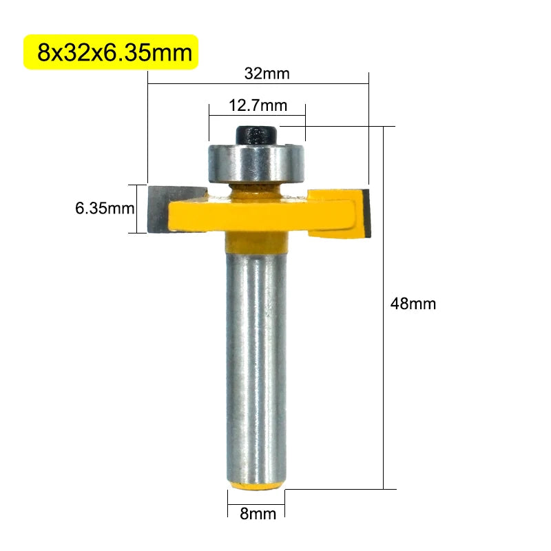 T-Slot Router Bit 8mm with Bearing for Woodworking