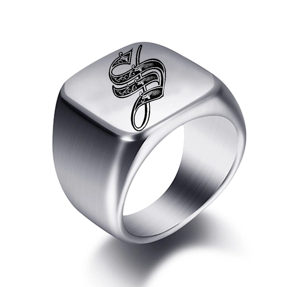 Bague Personnalisée en Acier Inoxydable pour Hommes