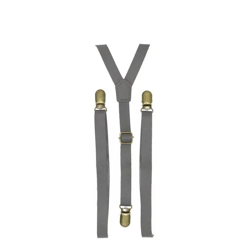 Unisex 1.5cm PU Leather Y-Back Suspenders