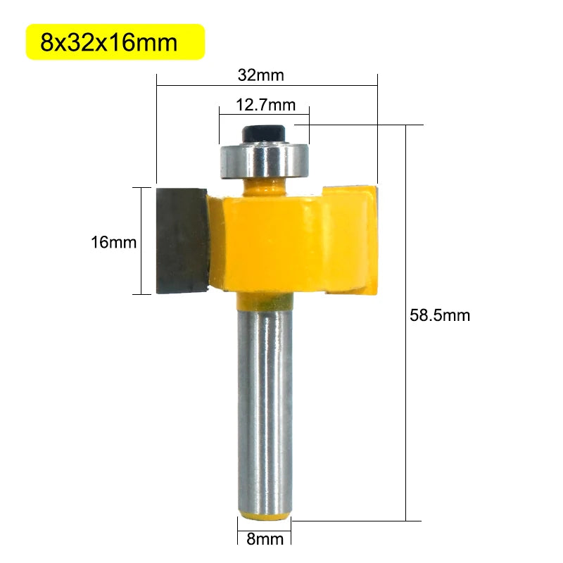 T-Slot Router Bit 8mm with Bearing for Woodworking
