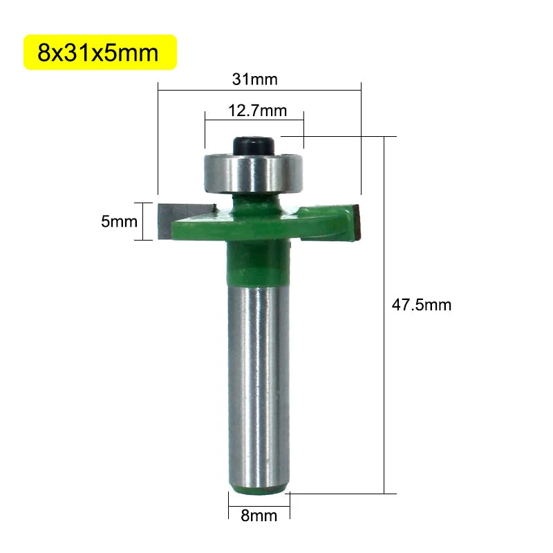 T-Slot Router Bit 8mm with Bearing for Woodworking