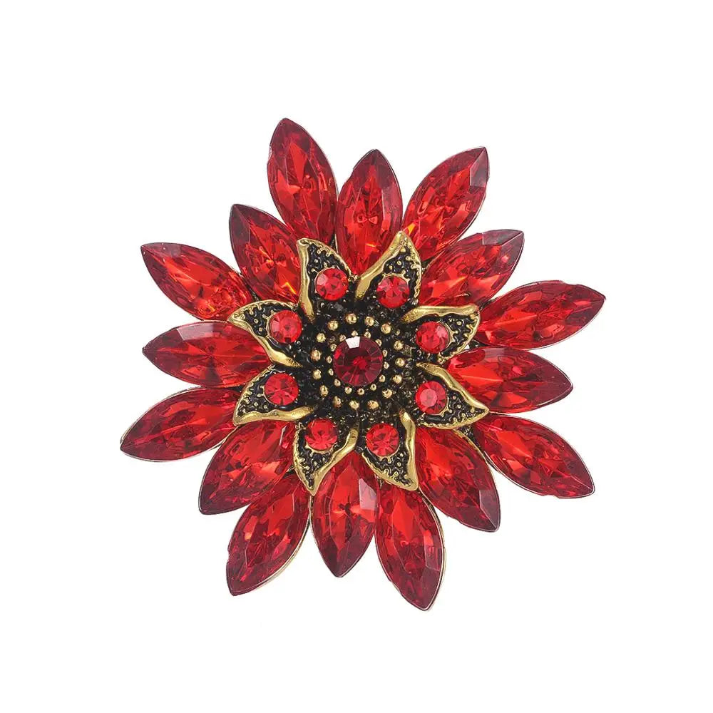 Crystal Blossom Brooch - Trendy Floral Fashion Pin