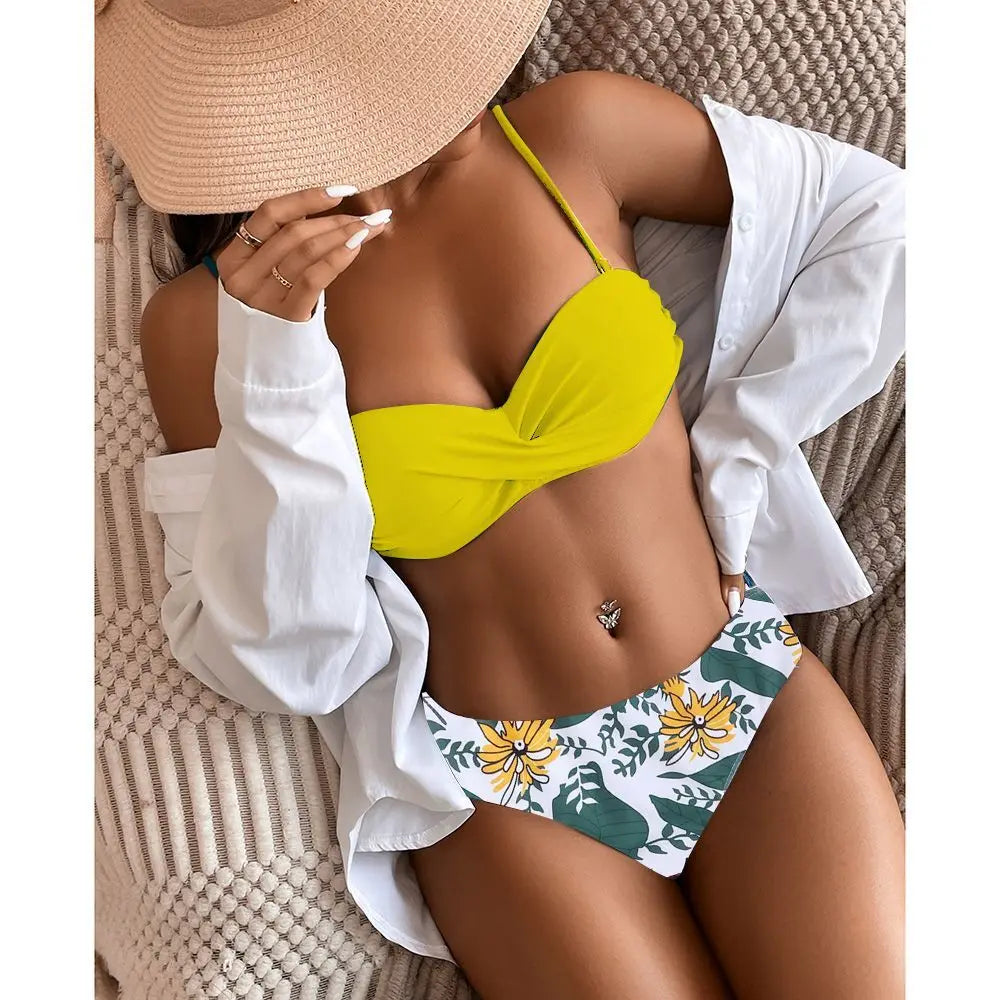 Floral Leopard Bikini Set - Summer Beach Vibes