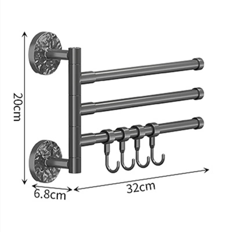 Rotating Adhesive Towel Rack - Space Saver Organizer