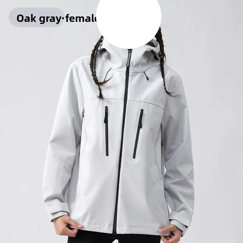 Veste d'extérieur imperméable et coupe-vent pour hommes et femmes, vêtements en peau collée monocouche, à la mode, printemps-automne