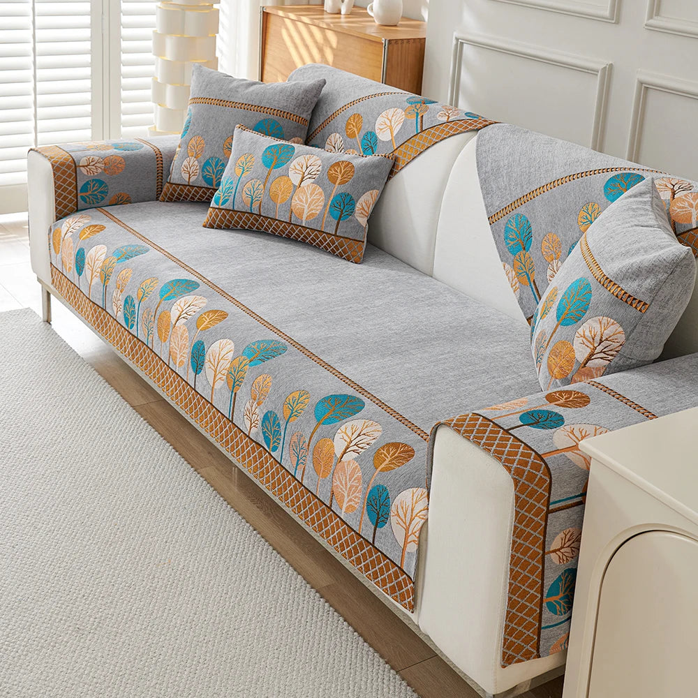 Housse Bohème Chenille Géométrique Amie des Chiens