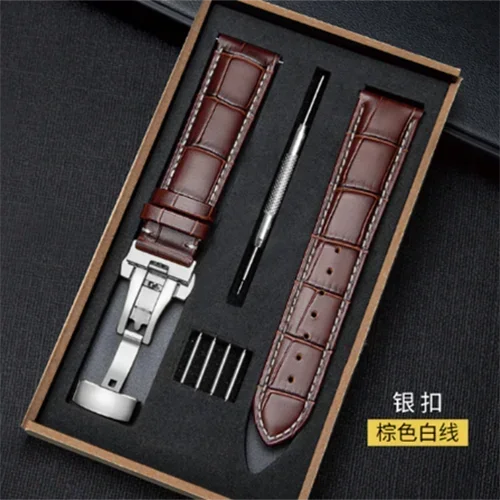 Wood Box Watch Band: Genuine Leather Replacement