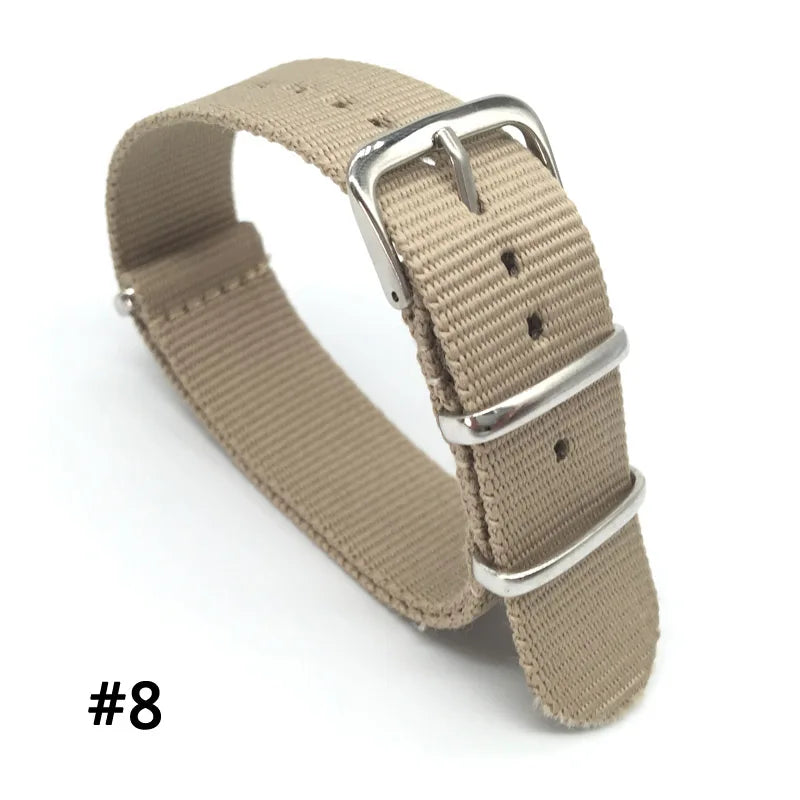 Nylon Woven Watch Strap & Belt Accessory - Grey Yellow