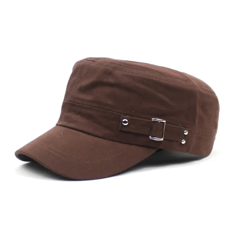 Casquette militaire unisexe en coton délavé