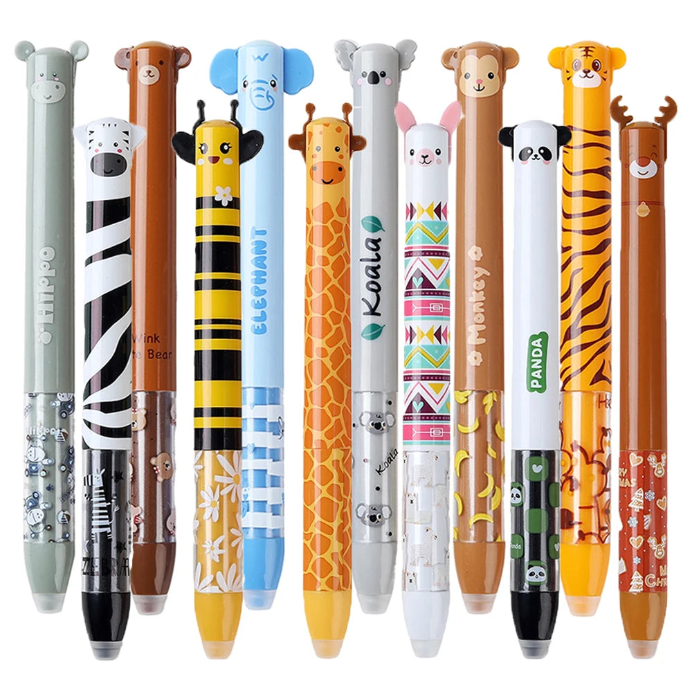 Stylos Gel Animaux 2 en 1 - 6/12 pièces