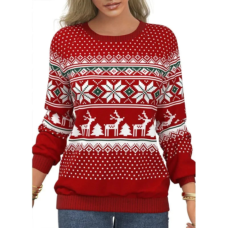 T-shirt Sweatshirt Noël Élégant à Manches Longues