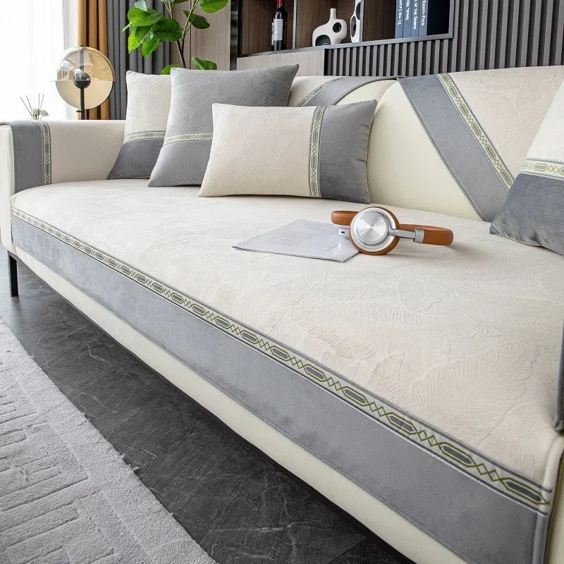 Canapé d’Angle Moderne 4 Saisons, Housse Anti-Poussière