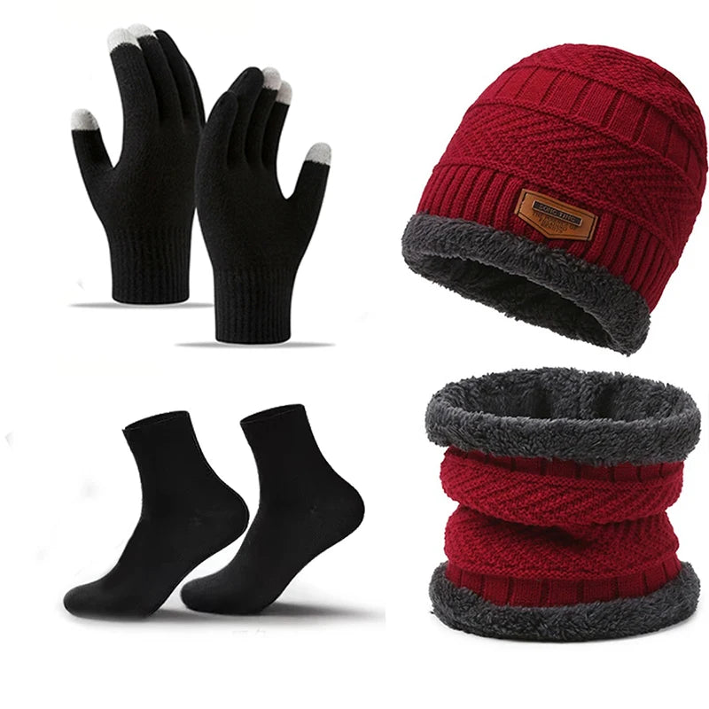 Velvet Winter Trio: Hat, Scarf & Gloves Set