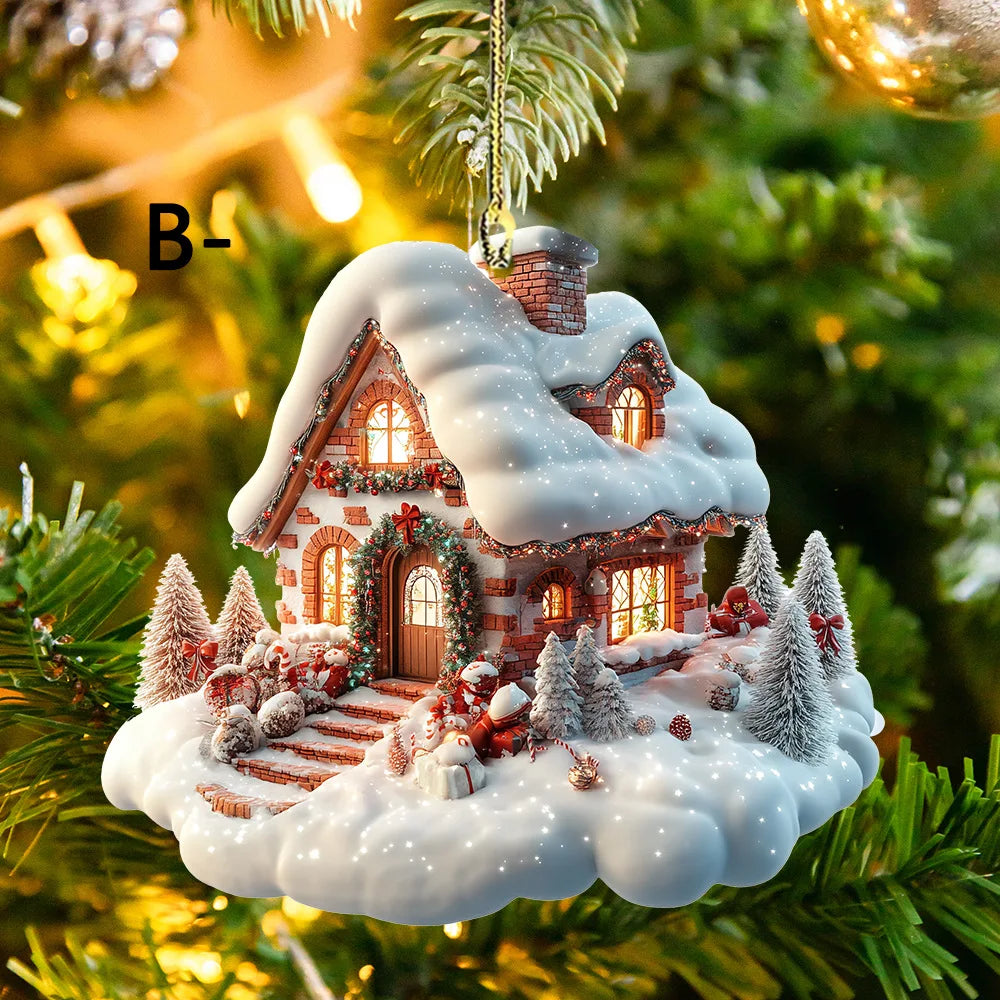 Charming Winter Snowhouse Acrylic Ornament
