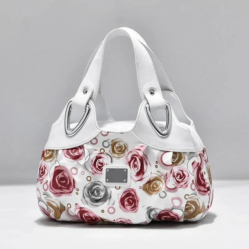 Sac Vintage Fleurs en PU Souple