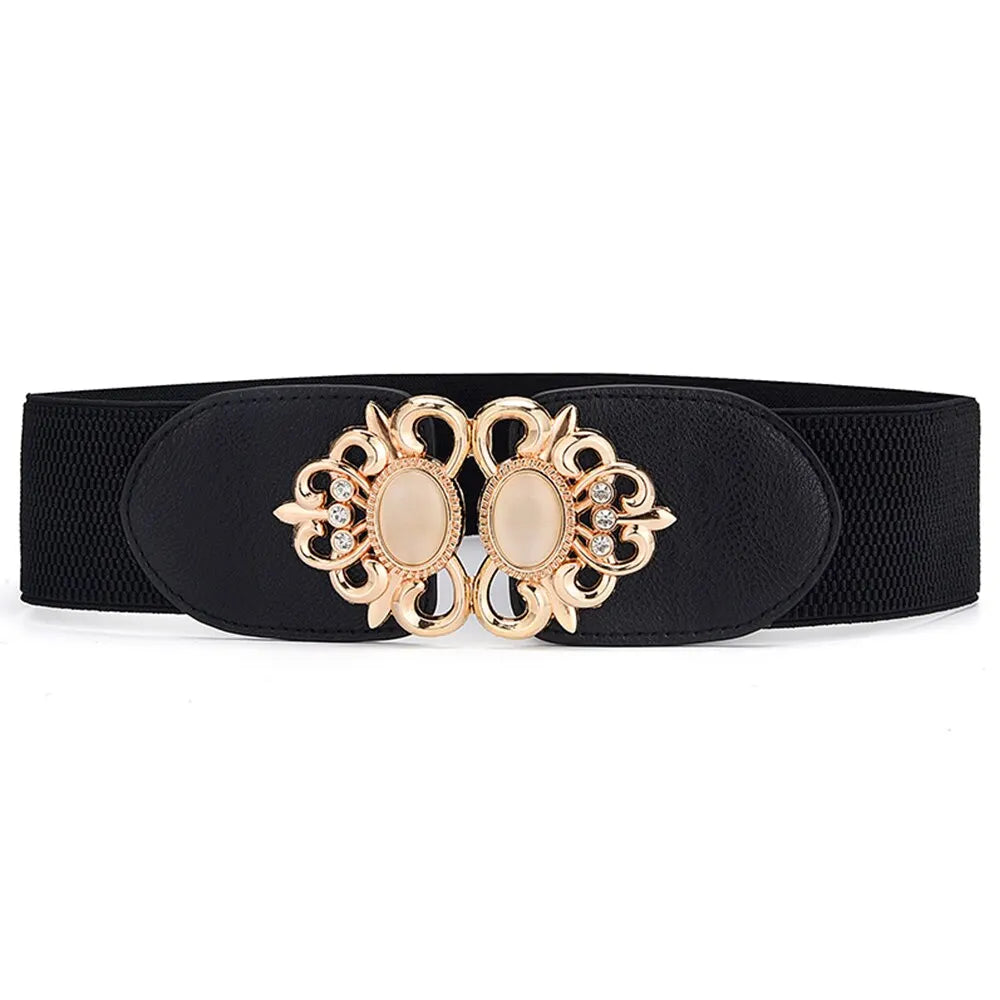 Ceinture Élastique Gemme Femme Chic avec Crochet
