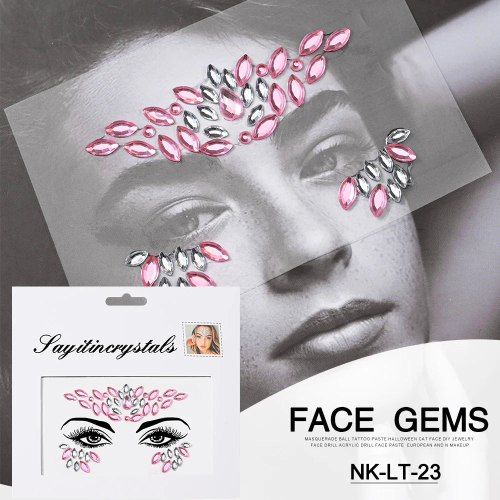 Strass 3D pour Visage - Éclat Festif