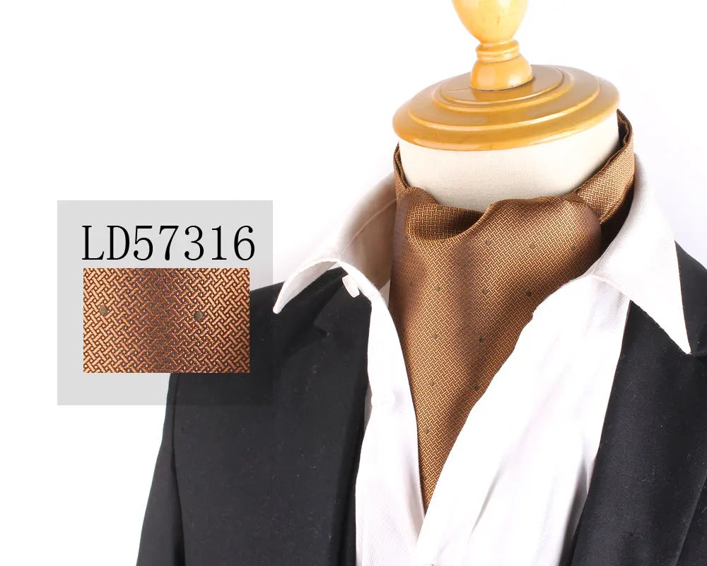 Cravate Jacquard Floral Ascot Luxe pour Hommes