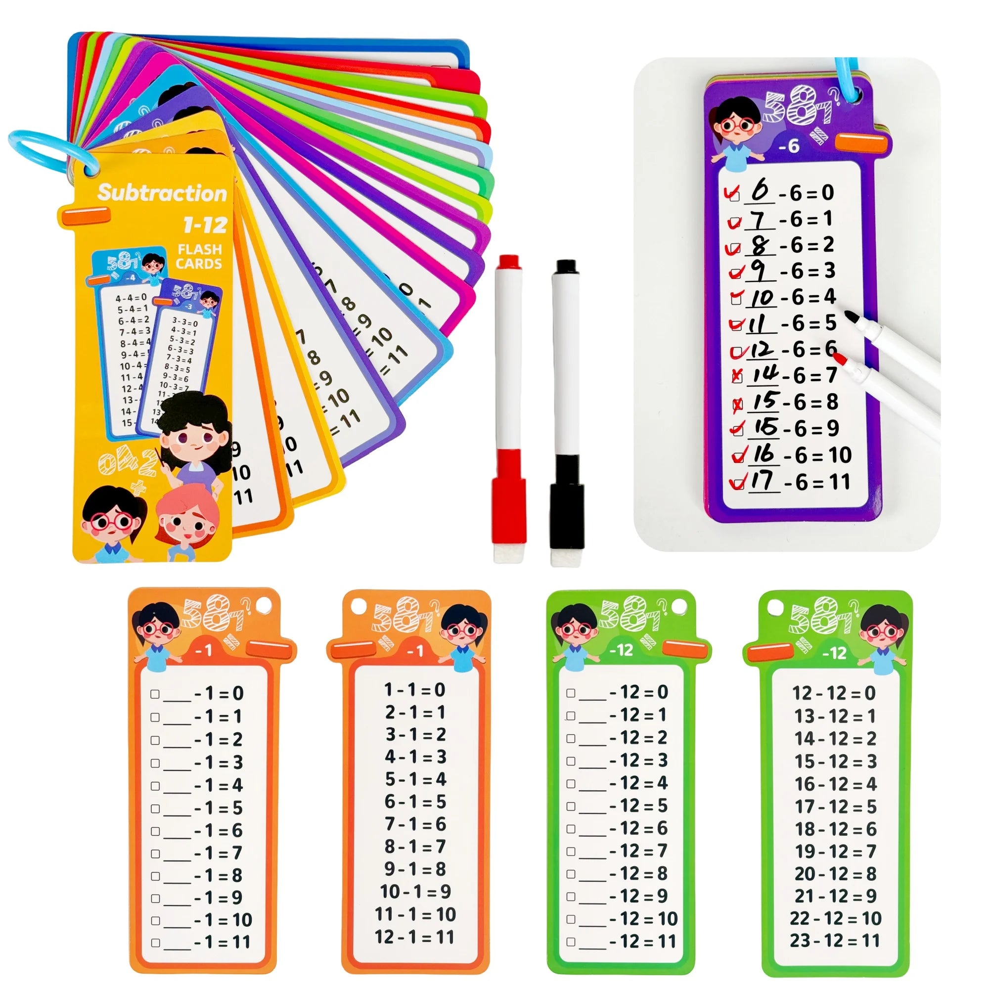 Math Mastery Flash Cards Set for Kids 3-6