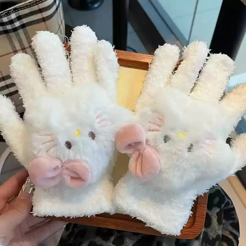 Gants Kawaii Hiver Kuromi & Hello Kitty