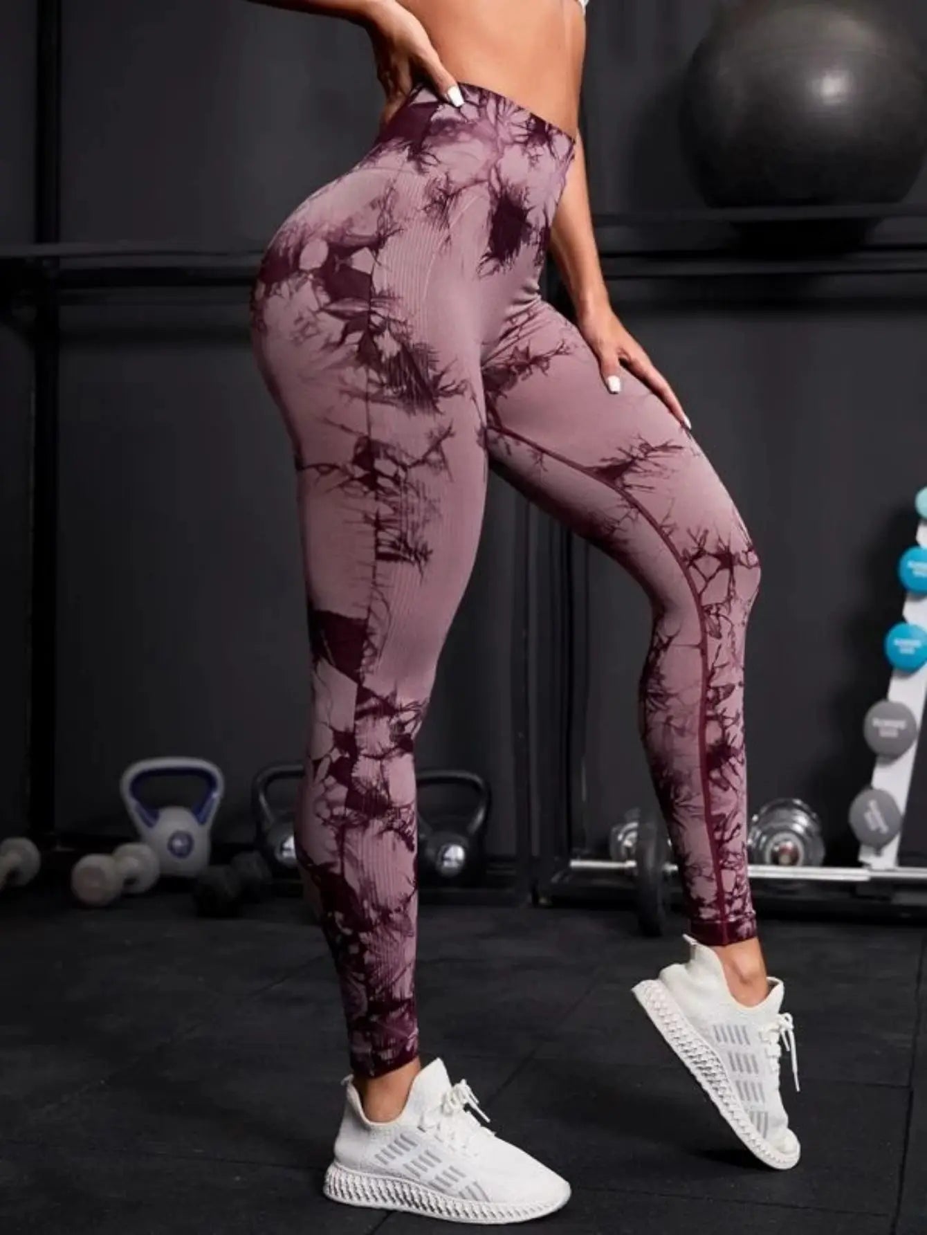 Leggings Sans Couture Tie-Dye Fitness Taille Haute