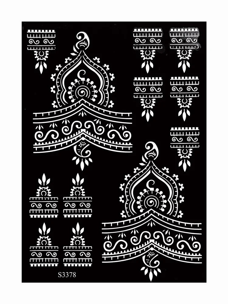 Pochoir Henné Fleurs - Tatouage Éphémère Réutilisable