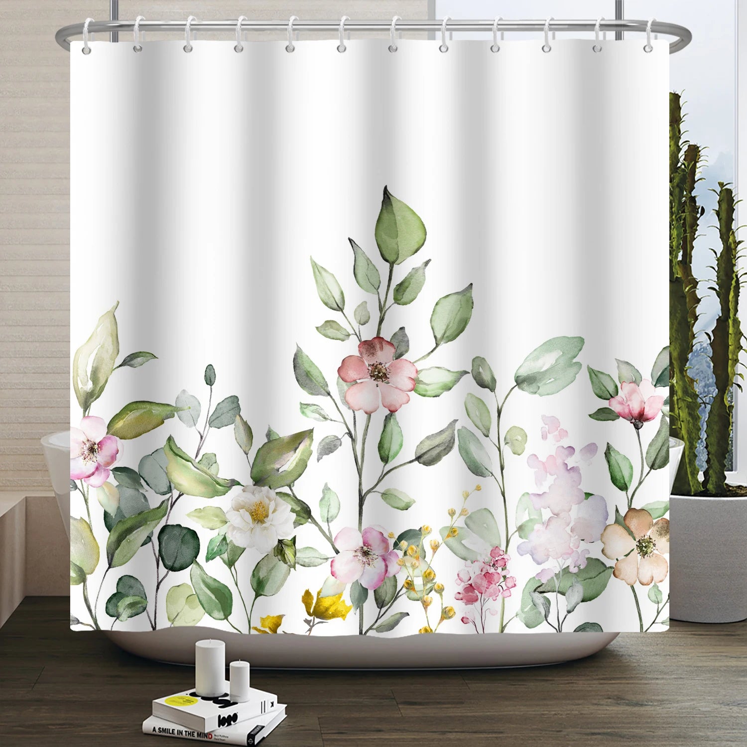 Rideau de Douche Écologique Feuilles Vertes