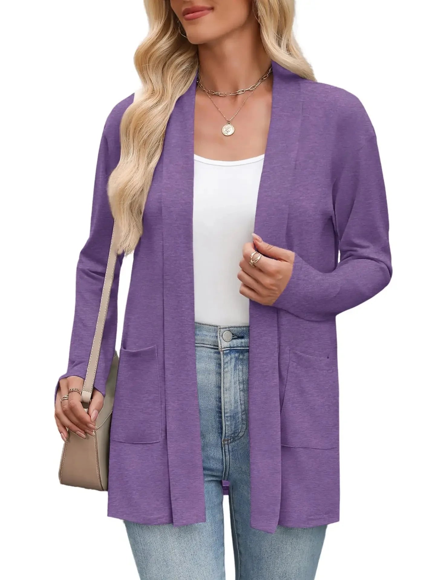 Cardigan léger chic à poches été