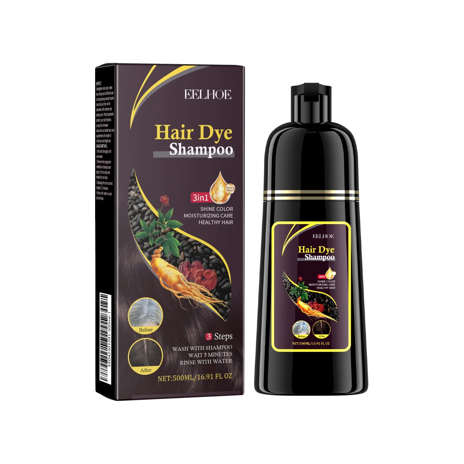 EELHOE 3-in-1 Black Hair Shampoo & Growth Elixir