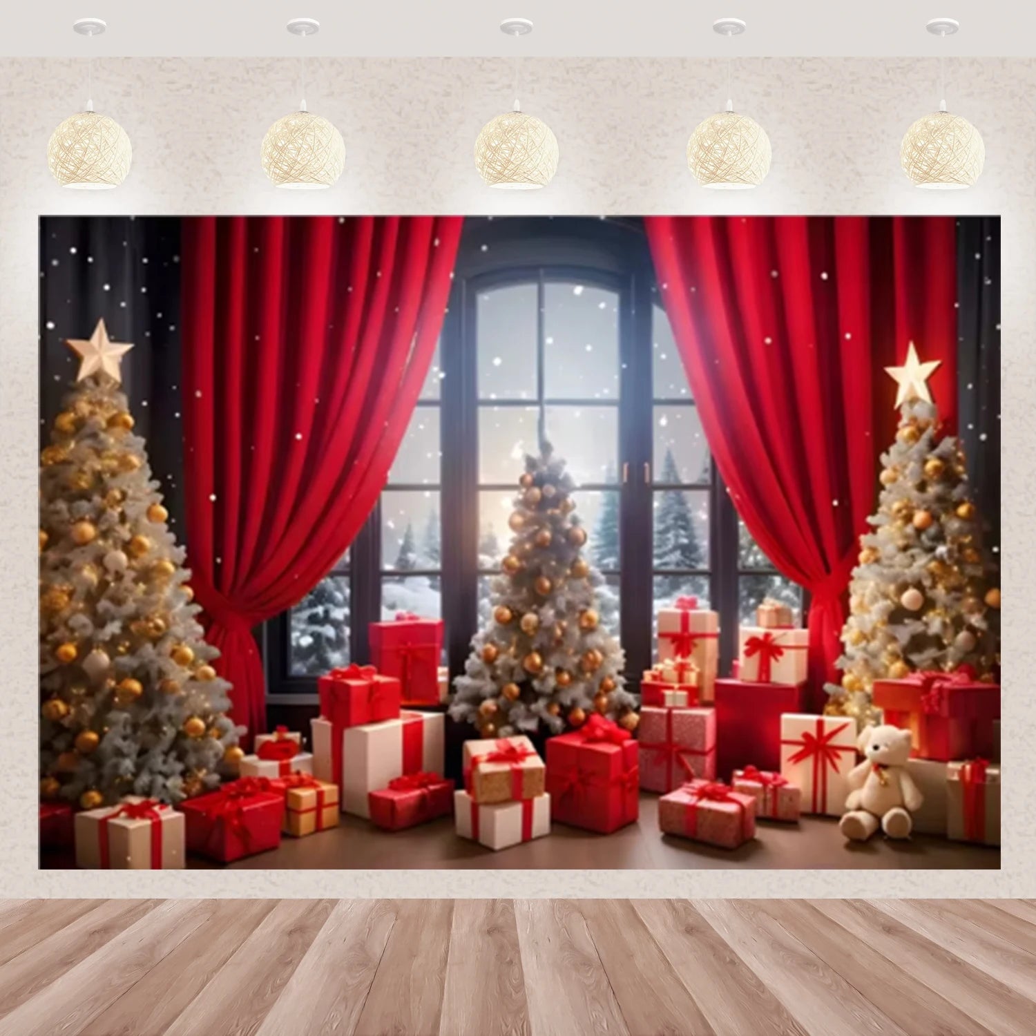 Décor Festif Hiver : Arbre & Fenêtre