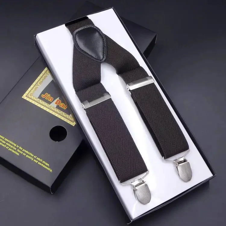 Chic Multicolor Clip Suspenders for Men - 3 Clips