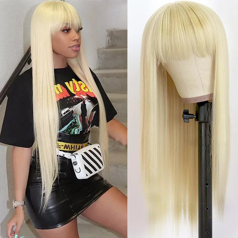 Rose Clair: Perruque Longue et Lisse pour Tous Événements