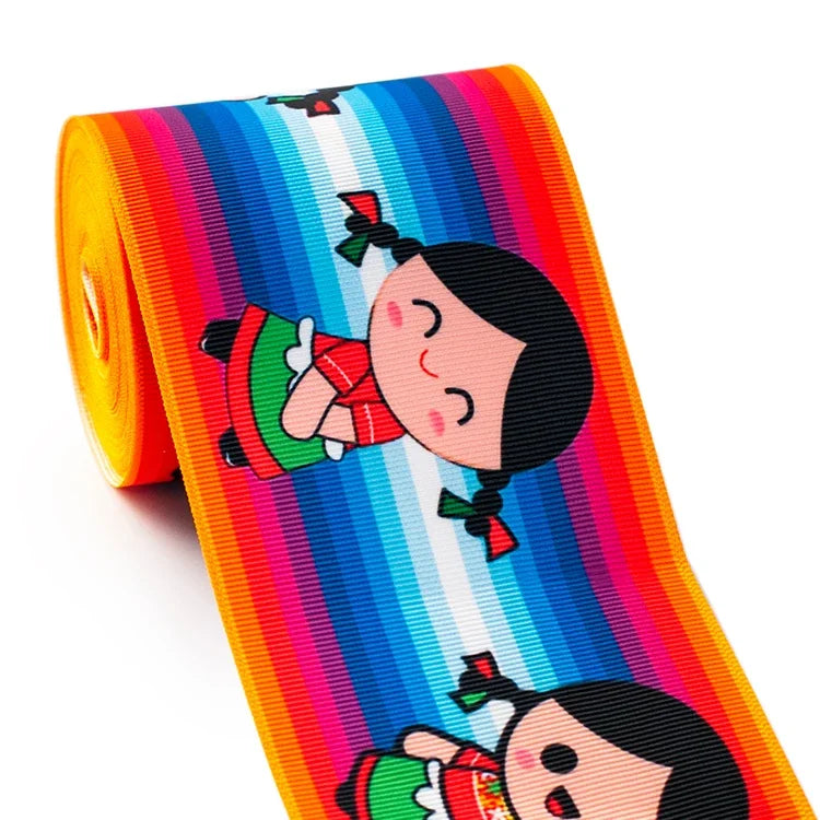 Ribbons Fleurs Mexicaines en Grosgrain - 5 Yards