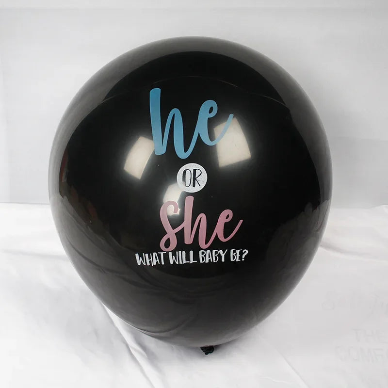 36-Inch Black Gender Reveal Balloon for Baby Showers