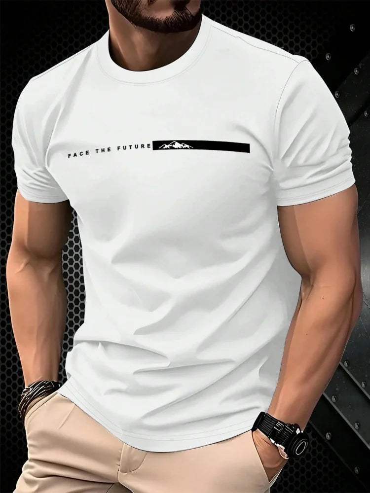 T-shirt Décontracté Été Homme à Motif Simple