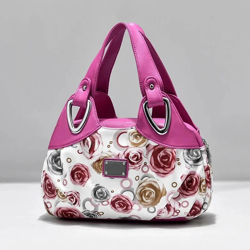 Sac Vintage Fleurs en PU Souple