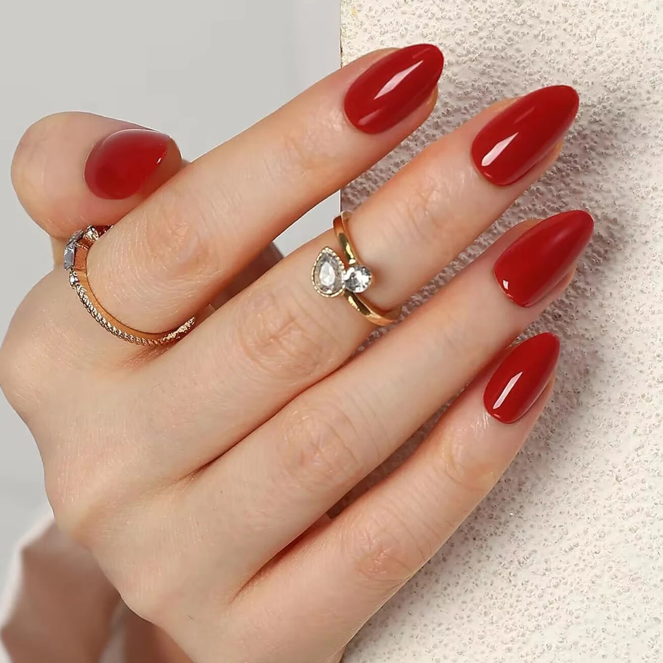 NailArt Éclat Rouge - 24 Faux Ongles