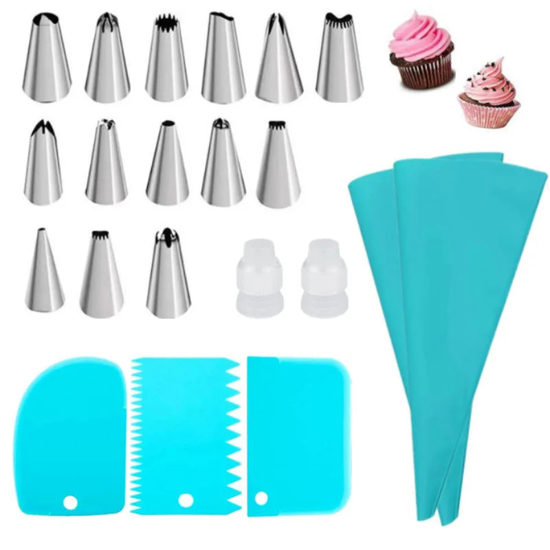 Kit de Décoration Gâteau: Poches et Embouts Silicone