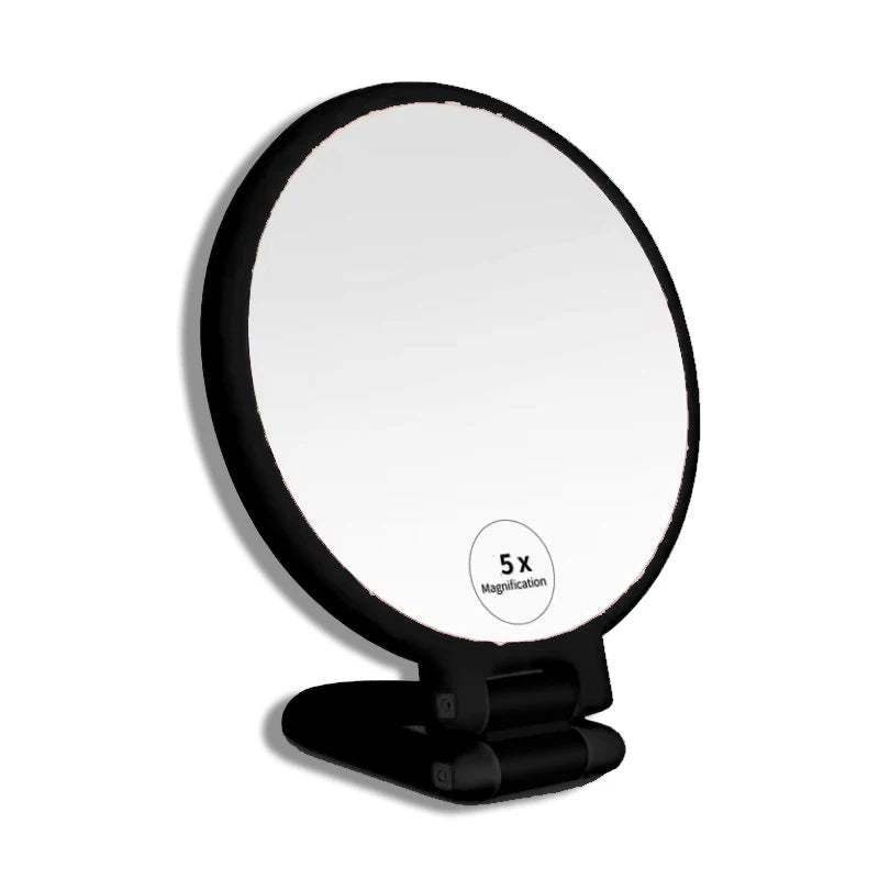 Vintage Dual-Sided Travel Makeup Mirror - Compact & Chic